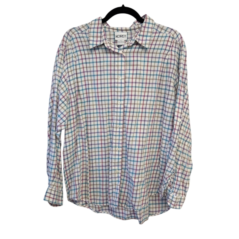 Vintage plaid button down shirt XL